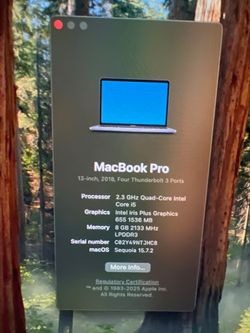 MacBook Pro 13” 2018 i5 8GB 4 Thunderbolt Ports READ DESCRIPTION