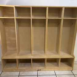 Cubby Storage Unit - 5 Sections - Solid Wood