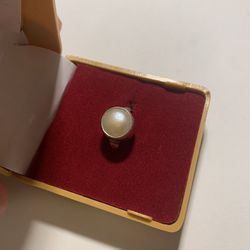 Real Silver Pearl Ring 