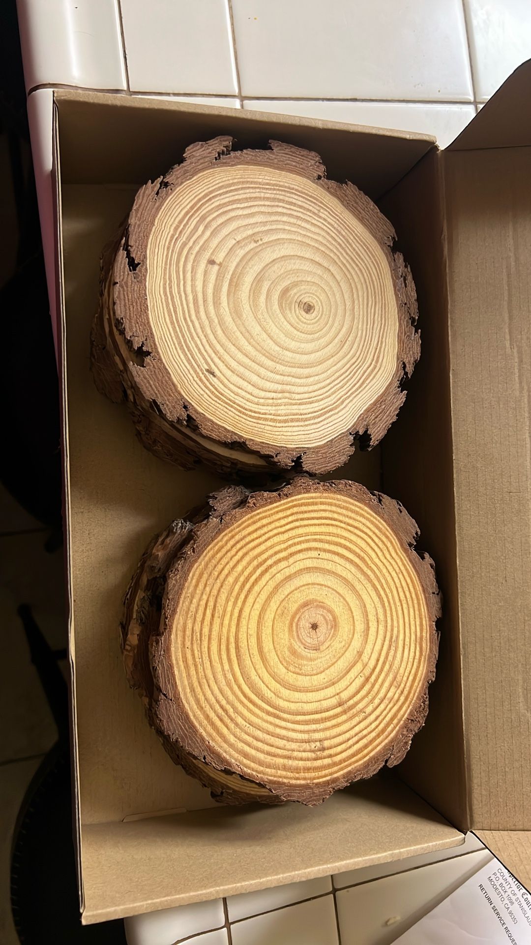 8 Round Wood Slices 16-17cm