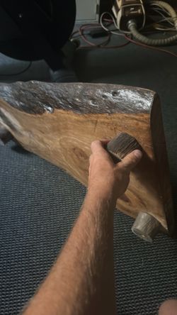 Wood side table