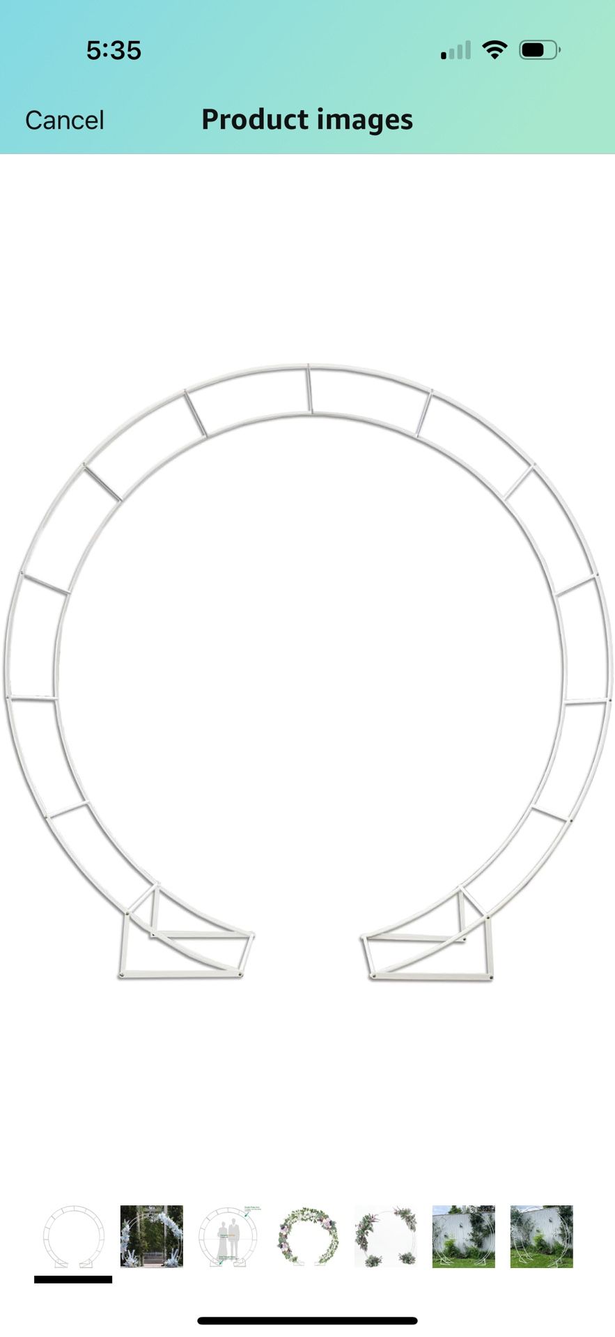 Metal Arch for Ceremony,6.5 Feet Double Round Backdrop Stand,Circle Balloon Arch Stand with Base for Wedding Birthday Party Baby Shower Decoration,Ind