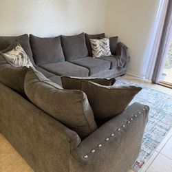 Grey Sofa With Pillows