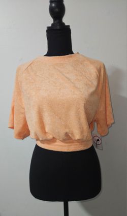 Peach Terry Cloth Crop Top