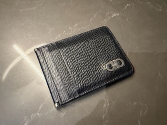 Authentic Ferragamo Gancini Leather Money Clip Wallet