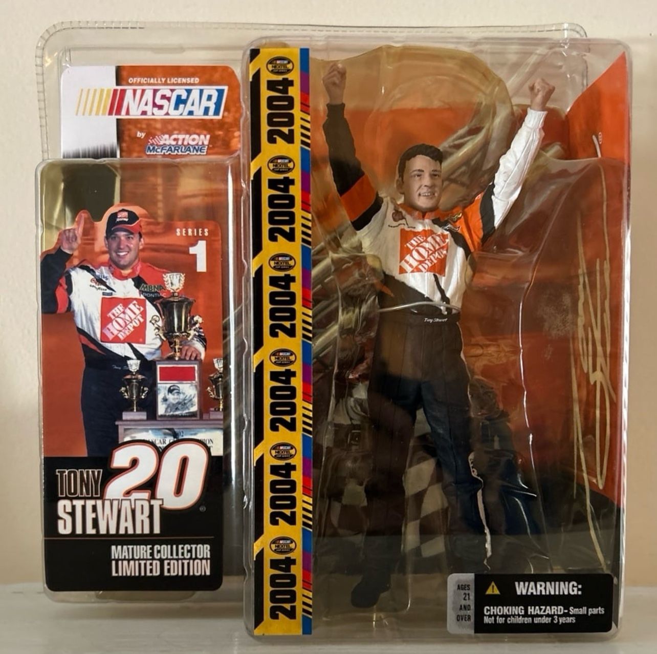 NASCAR 2004 Tony Stewart Mature Collector Limited Edition Home Depot Action Figure