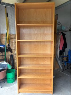 Tall wooden bookcases