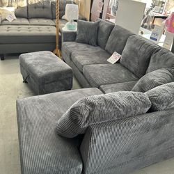 Reversible Sectional Sofa With Ottoman 