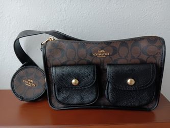 Coach Pennie Signature Crossbody Bag Brown