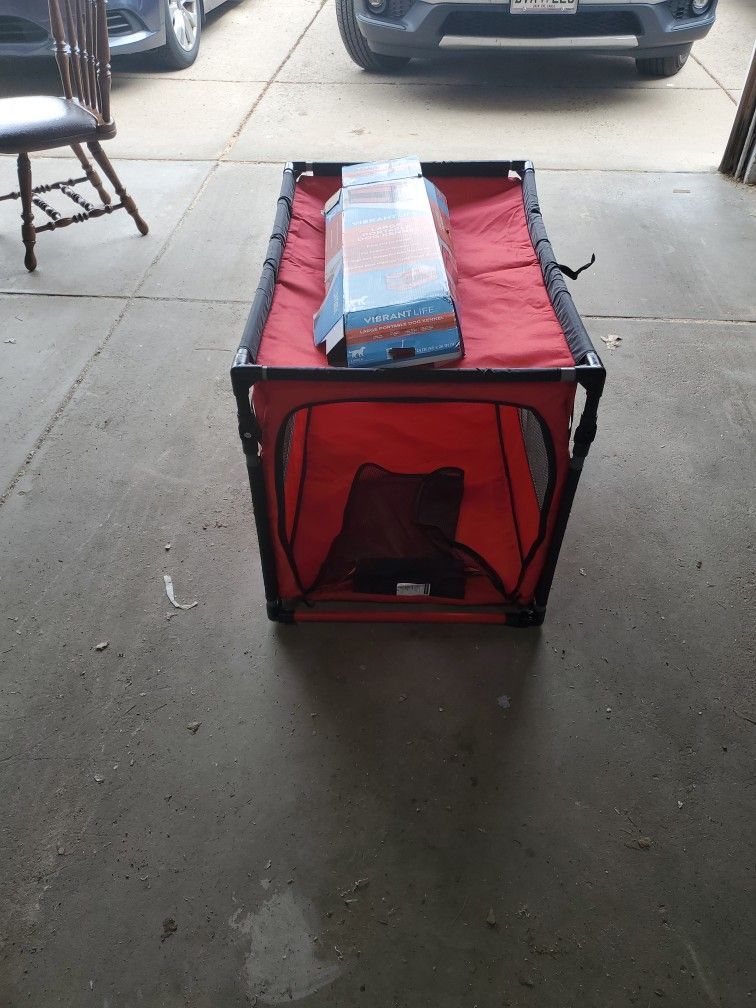 Large Portable Dog Kennel Plus Bed