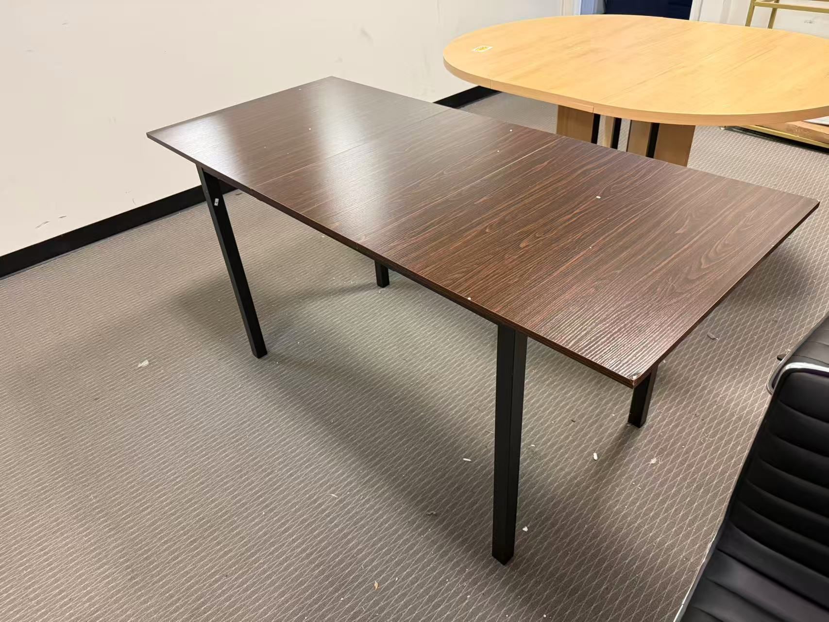 New Modern Extendable Dining Table for 4-6, 63" Farmhouse Kitchen Table, Rectangular Dining Room