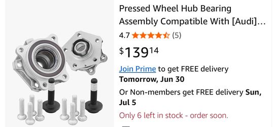 2 x Front Pre-Pressed Wheel Hub Bearing Assembly