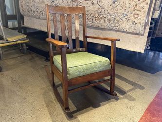 Vintage Wood Frame Rocking Chair