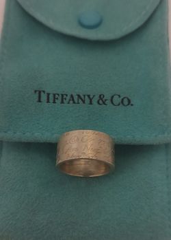 Tiffany & Co. "Notes" Sterling 925 Wide Band Ring Size 6.5-7