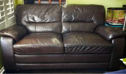 Top Grain Leather Loveseat/couch and Sofa/Armchair from Costco - Dark Brown