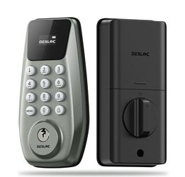 DESLOC C100 Keyless Entry Door Lock with Visual Display Nickel Auto Lock