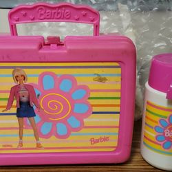 Vintage Pink Barbie Doll Lunch Kit With Thermos 