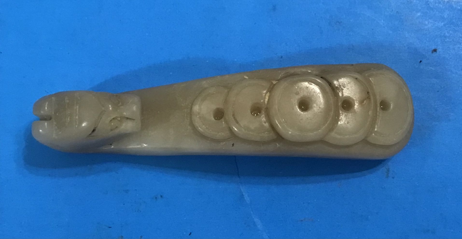 Excellent condition antique Hand Carved Chinese dragon Jade Belt Buckle
