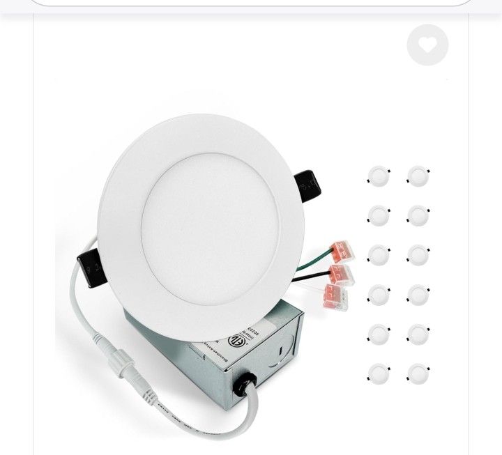 Recessed Lighting 4 Inch 12 Pack Ultra Thin 3CCT 3000K/4000K/5000K 12W 110V 750LM High Brightness Dimmable Retrofit Trim