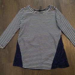 Girls Navy Blue Striped Shirt Size 10 By Obsessed Love #9