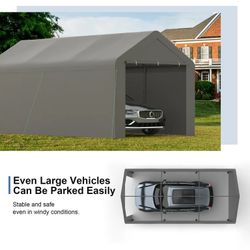 Carport 10x20 Dark Grey