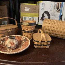Assortment Lot of Decorative  Baskets includes Longeburger
