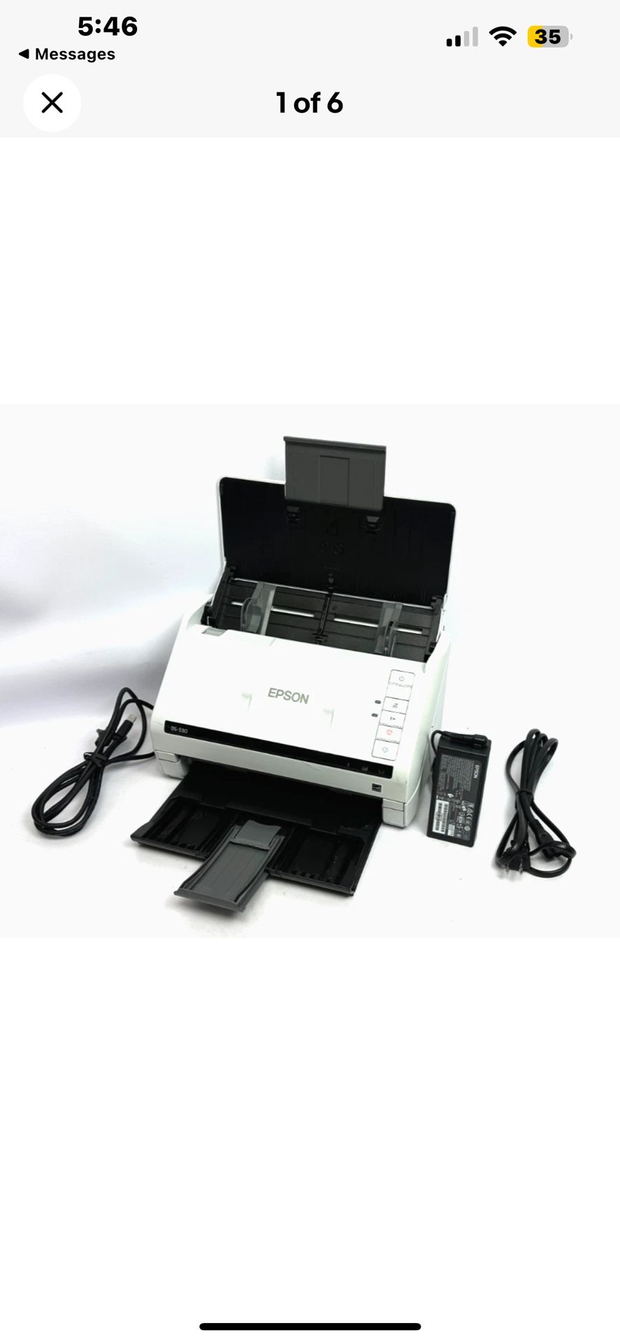 EPSON DS-530 J381A Color Duplex Document Scanner Sheet-fed ADF USB + Power