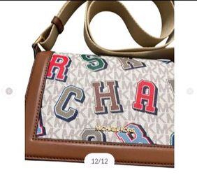 Michael Kors Jet Set Crossbody NWT Varsity Letter Vanilla Bag ( Brand New ) For $40