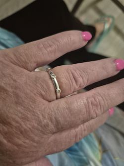 Sterling Silver 3 Diamond Ring Size 7