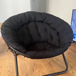 Oversized Moon Chair Seat Stool Home Living Room Black Saucer Soft Folding Sofa