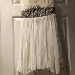 Strapless white dress