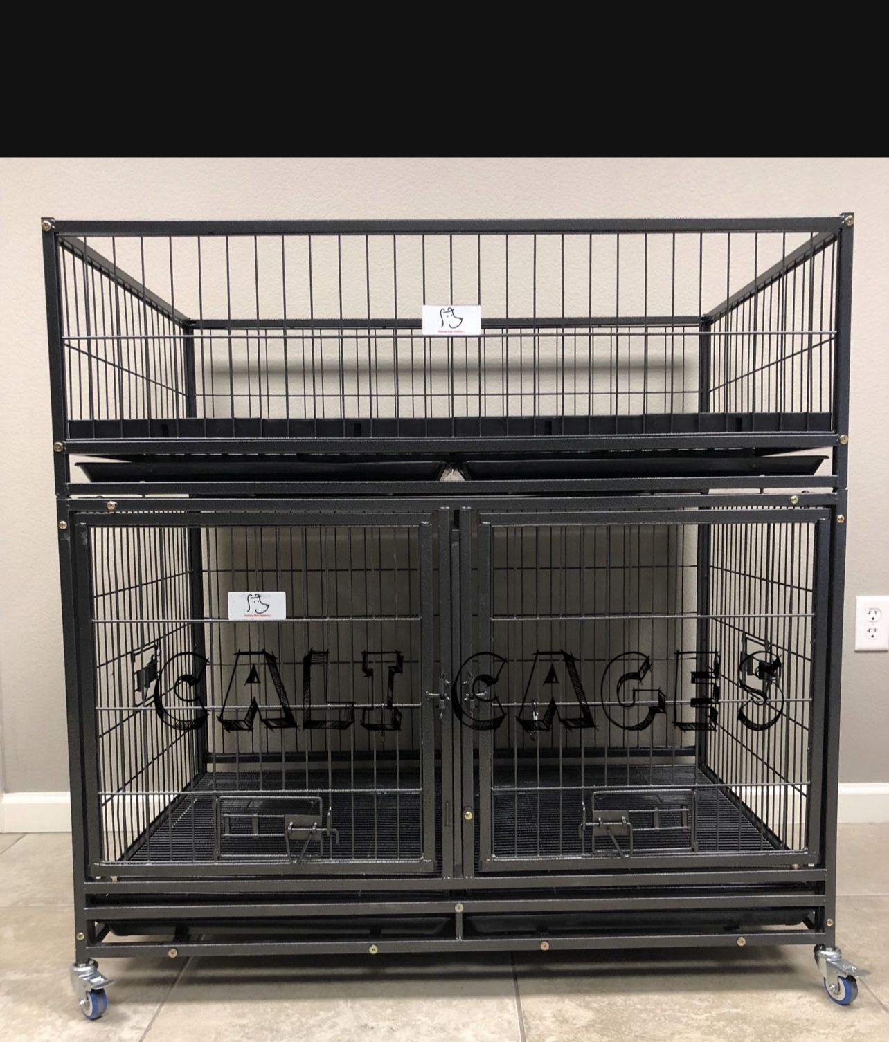 Dog Pet Cage Kennel Size 43 With Divider Whelping Top And Feedin