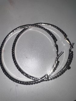 Large Crystal Hoop Earrings