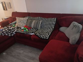 Red sectional couch