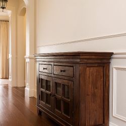 Carmel 46"w server. Acacia wood in dark mahogany finish.