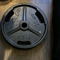 Two 45 pound plates rubber coated