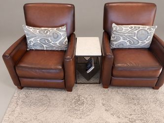 Pottery Barn Leather 2 Recliners Set