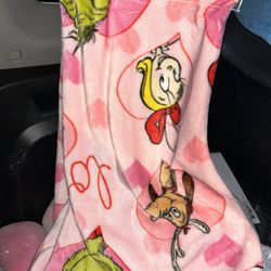 Pink Valentine’s Grinch Blanket 