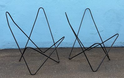 Pair of mid century BKF Butterfly style chairs w/covers