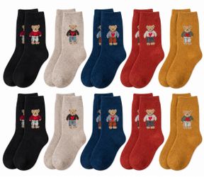 Cute Warm Wool Socks for Women Super Cozy Thick Crew Winter Socks Gifts, 10 Pairs