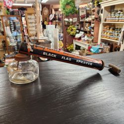 Fun To Collect... Vintage "Black Flag" Bug Sprayer with Clear Glass Jar Attached 