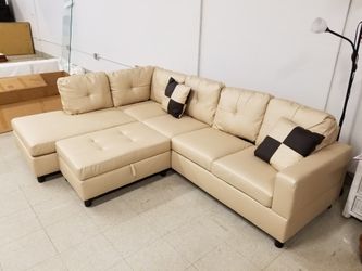 golden white sectional