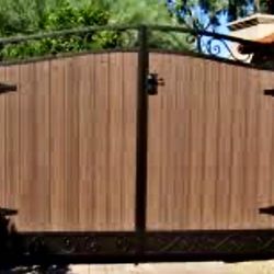 Wood Style Driveway Iron Gates