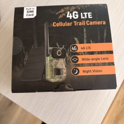 UNOPENED 4G LTE Cellular Trail Camera With Solar Panel  (2x available)  