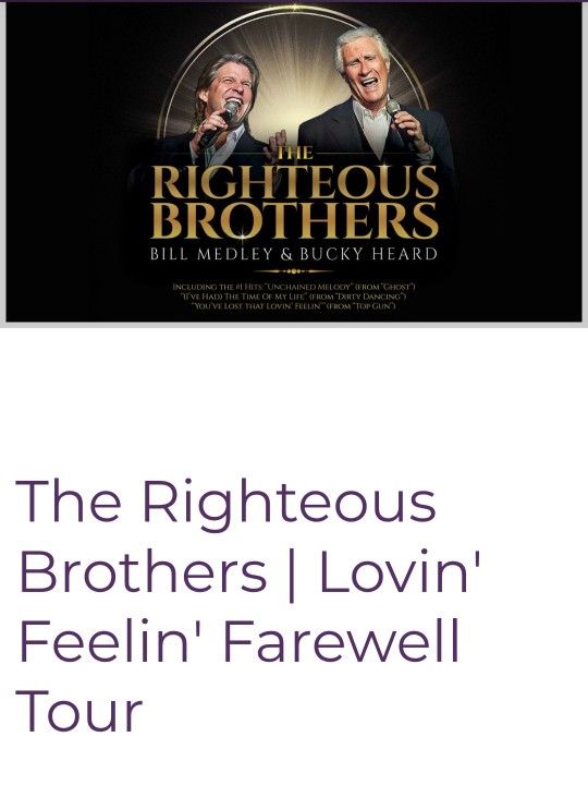 2 Righteous Brothers Concert Ticket