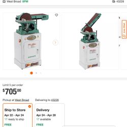 Jet 6” Belt 9” Disk Sander