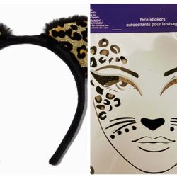 New Leopard Headband And Face Tattoos 