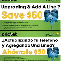 Come To Our Location At 1637 E Noble Visalia Ca 93292 And Upgrade Your Phone And Add A Line To Your Account And Save Up To $50!! Great Offer For You  