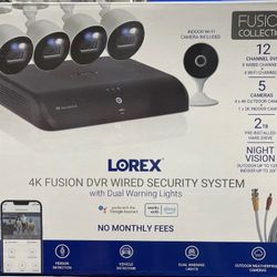 Lorex 12 Channel 4K 2TB Fusion DVR 5 Camera Security System