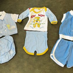 Baby Boys 2 piece outfits:  1-0-3 mo-$2 & 2-0-6 months-$1 each(see descrip)